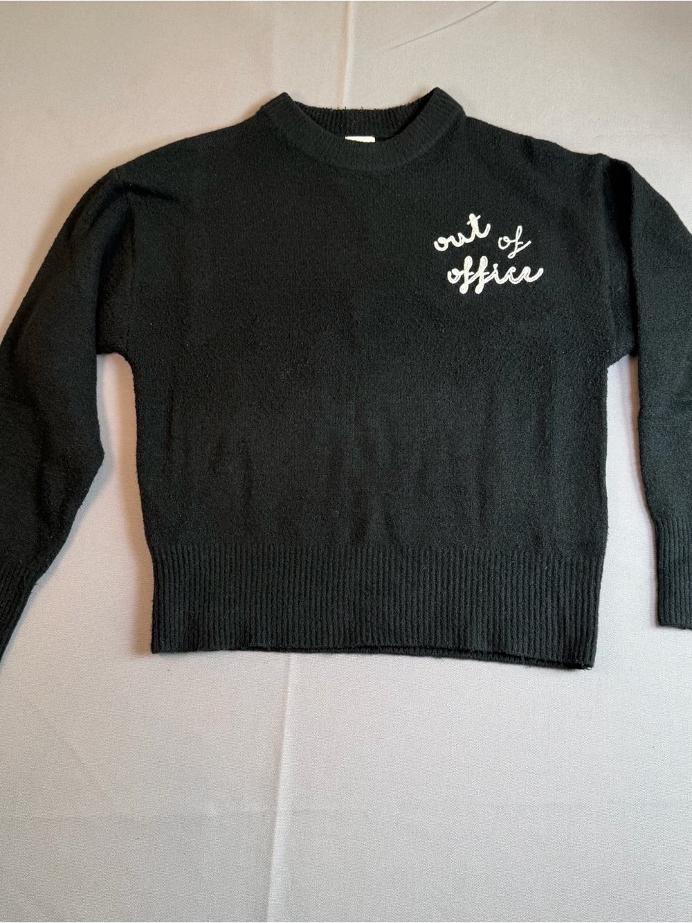 A New Day Women’s szXS ‘Out of Office’ Black Crewneck Relaxed Knit Sweater